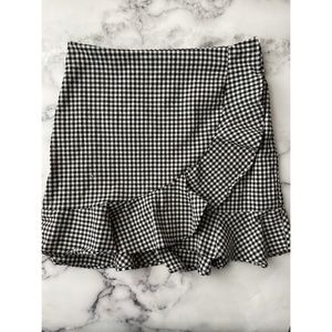 Black and white gingham skirt